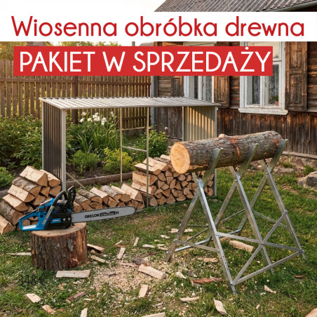 Zestaw Pilarka spalinowa KS 450-55 + Kozioł do cięcia metalu + Wiata na drewno opałowe